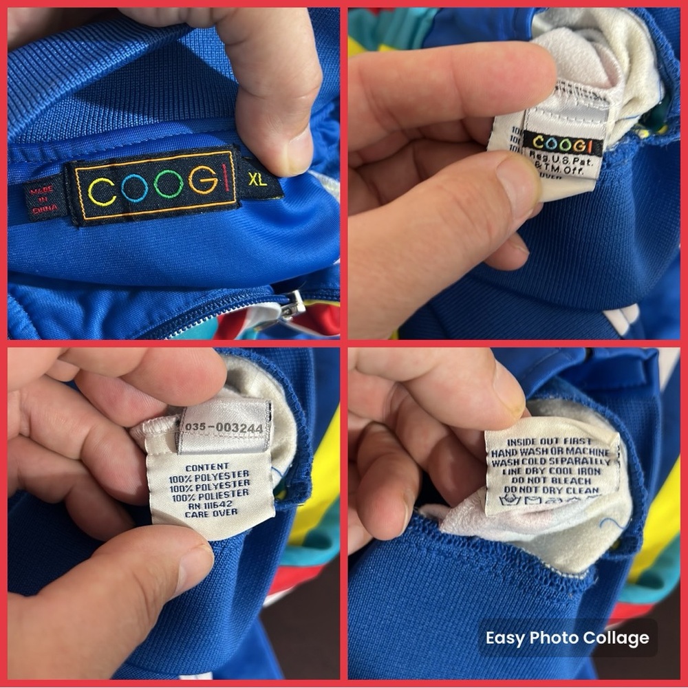 COOGI Blue Multi-Color Striped Bomber Jacket - Picture 8 of 16